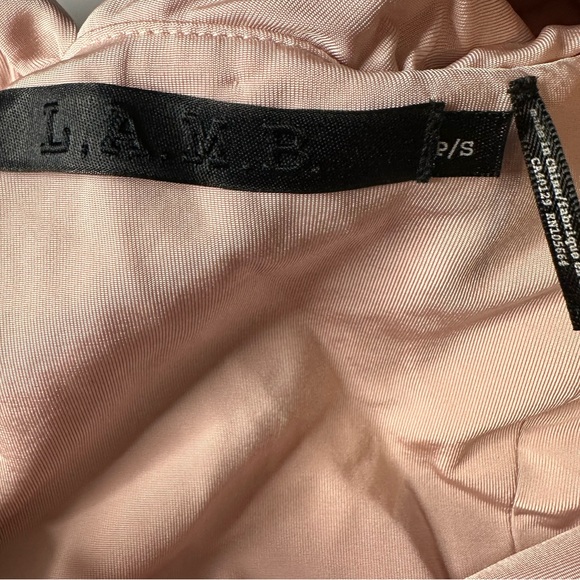 L.A.M.B Draped Knit Ruche Blush Pink One Shoulder Blouse - Picture 8 of 8